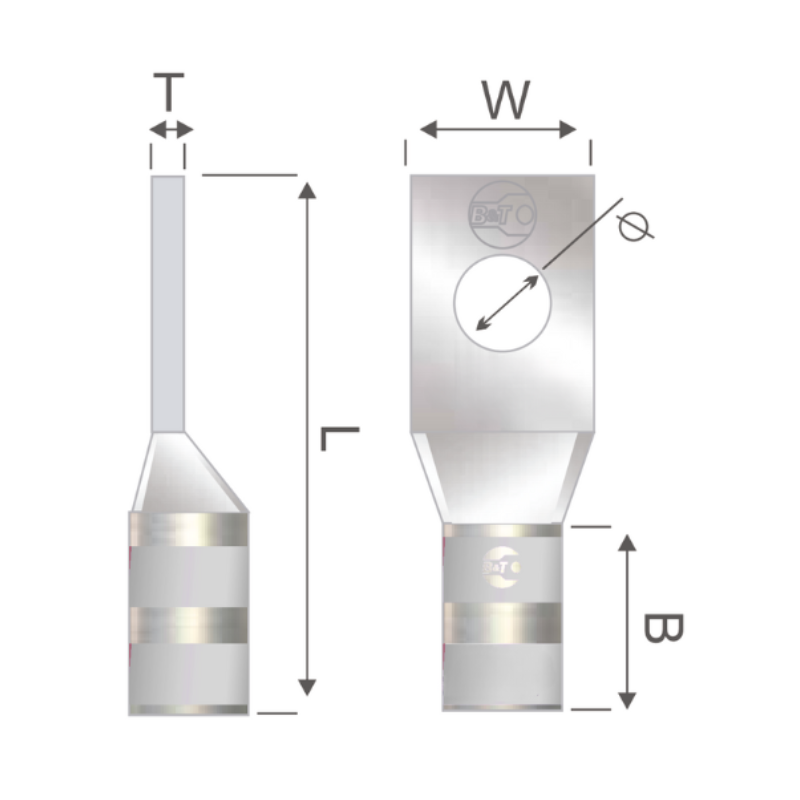 Terminal En Cobre Estañado Corto 300 Kcmil