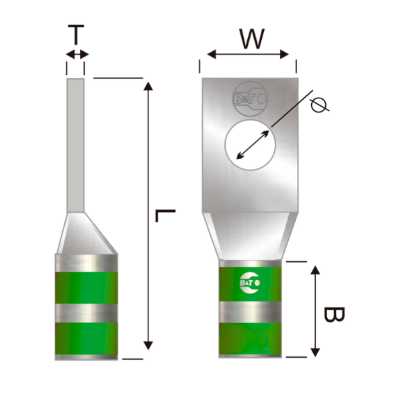 Terminal En Cobre Estañado Corto 600 Kcmil