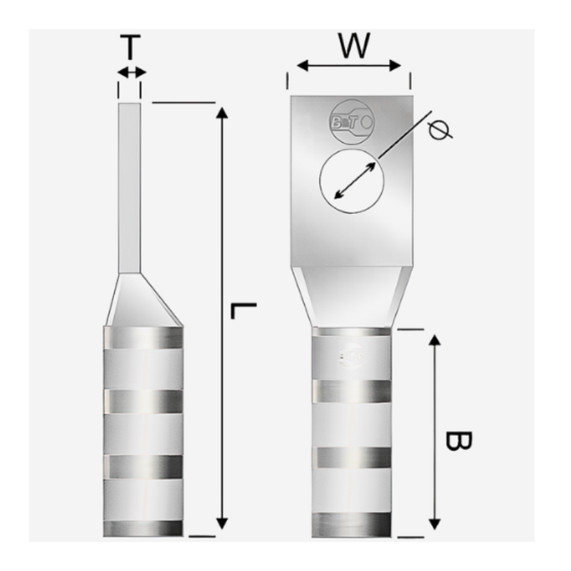 Terminal En Cobre Estañado 4 AWG