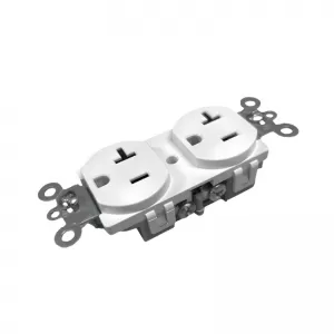 Tomacorriente Doble Con Polo A Tierra Tipo Americano Blanco