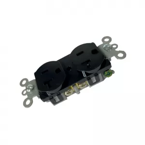 Tomacorriente Doble Con Polo A Tierra Tipo Americano Negro