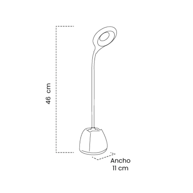 Lámpara Mesa Mercury Porta Esfero Flexible
