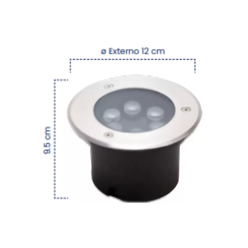 Bala LED De piso GU10 Satín Redonda 6W 3000K