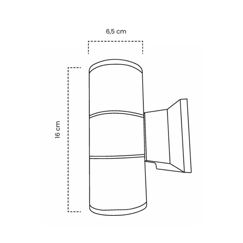 Aplique Pared Mercury Cilindro Gu10 negro