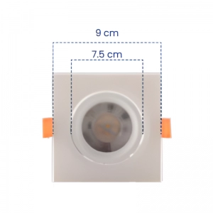 Bala LED Mercury 7W 3000K Blanca Cuadrada