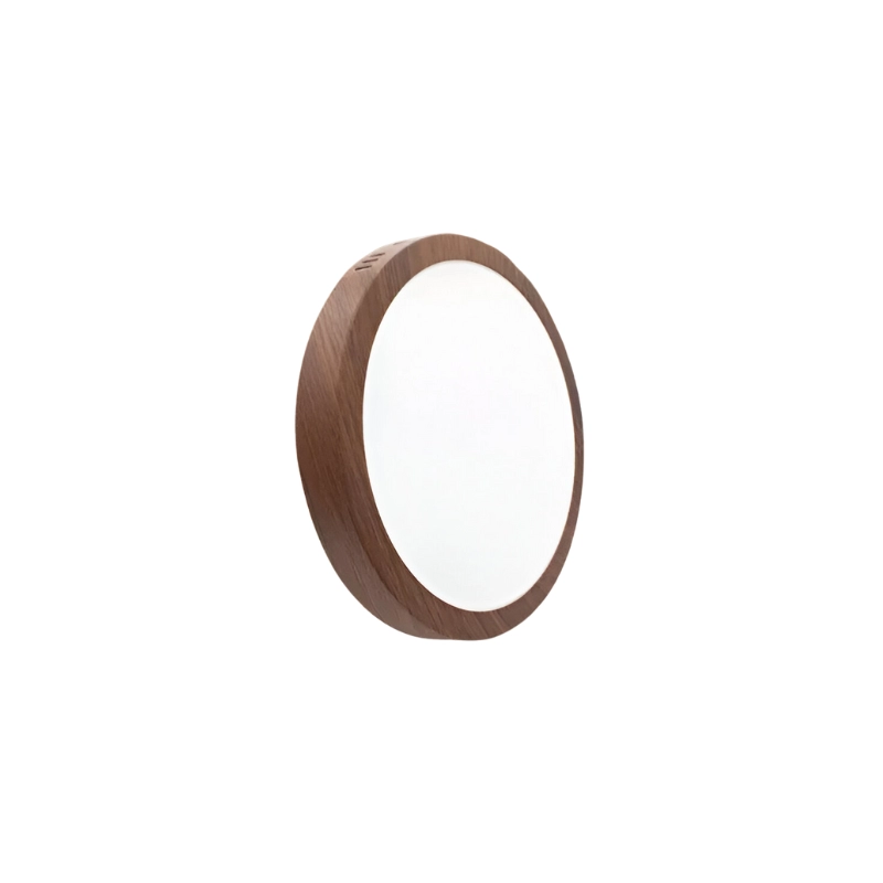 Panel LED Mercury Borde Madera Redondo Sobreponer 12W 6