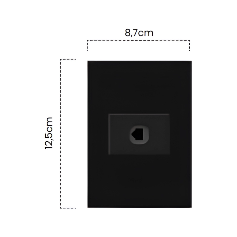 Toma Teléfono Sencilla Negra Luxury