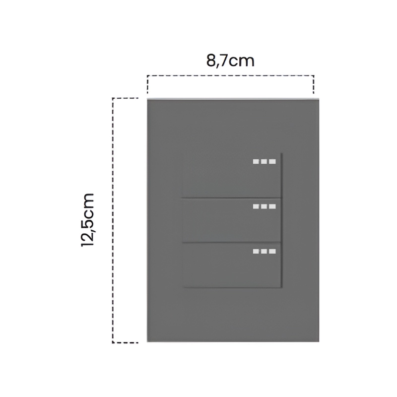 Interruptor triple Conmutable Silver Luxury