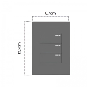 Interruptor triple Conmutable Silver Luxury