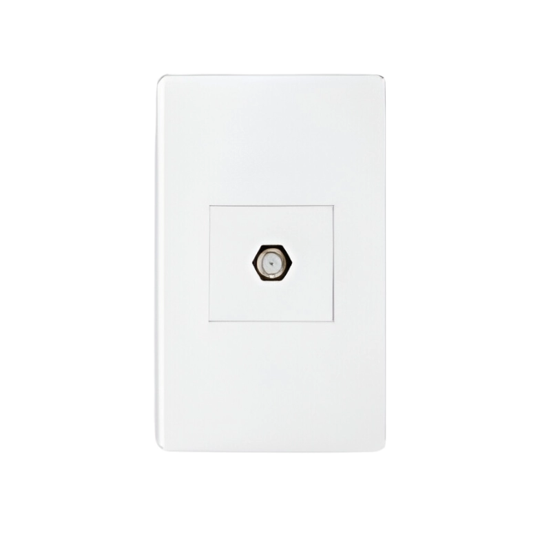 Toma Coaxial Línea Plus Color Blanco