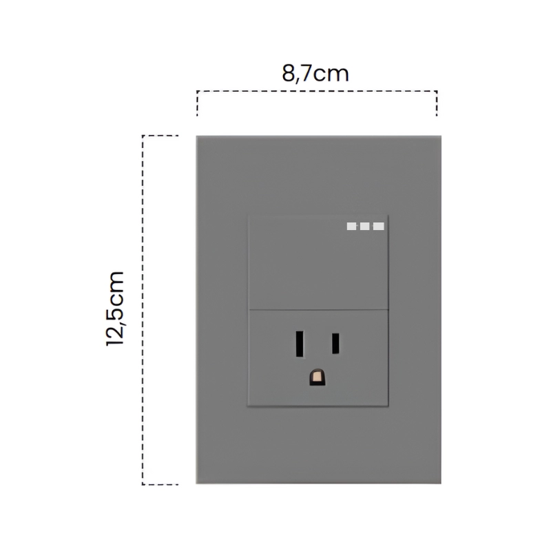 Toma + Interruptor Silver Luxury