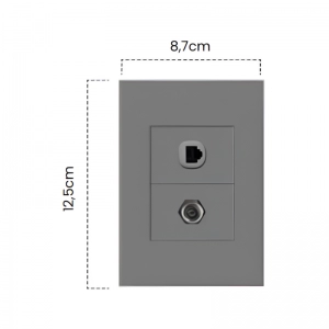 Toma Coaxial + Teléfono Silver Luxury