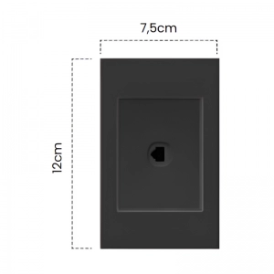 Toma Teléfono Sencilla Negro Mate