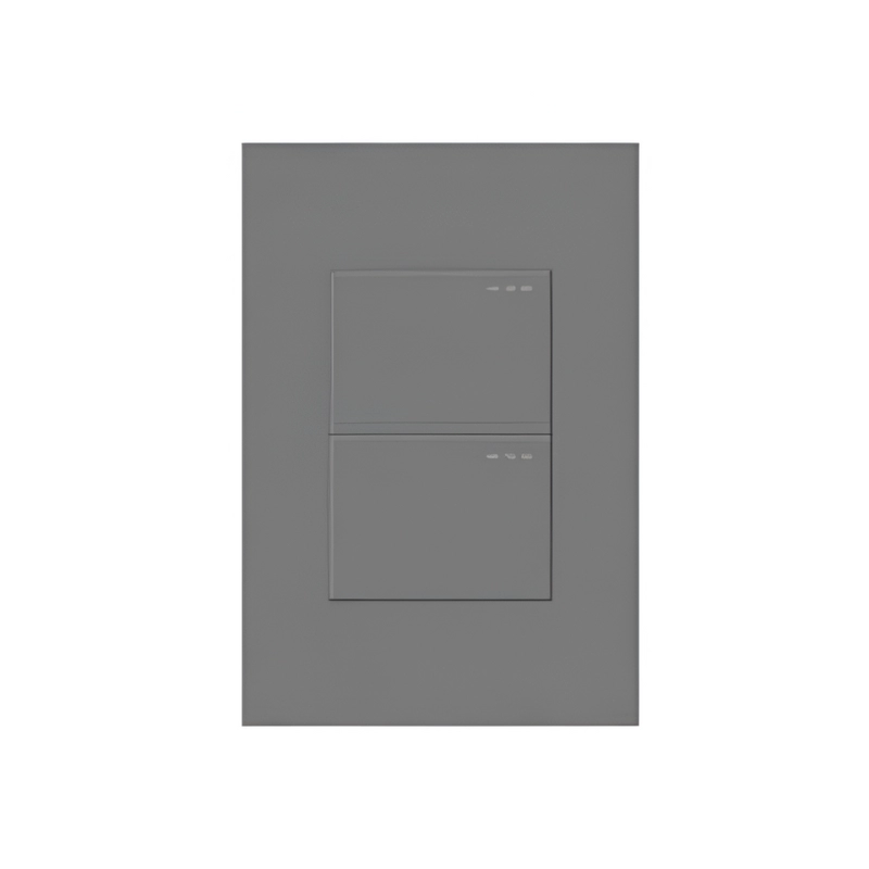 Interruptor Doble Línea Plus Color Gris