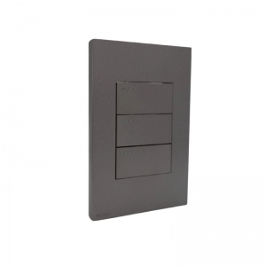 Interruptor Triple Línea Plus Color Gris