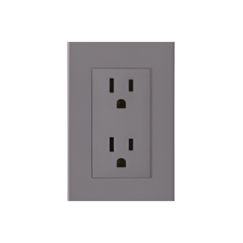 Toma Doble Polo Tierra Línea Plus Color Gris