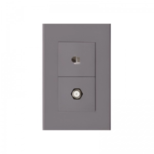 Toma Coaxial + Teléfono RJ11 Línea Plus Color Gris