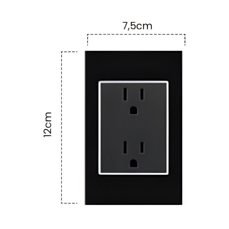 Toma Doble polo A Tierra Black Mirror