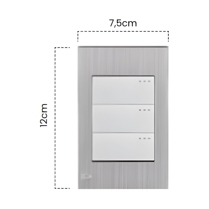 Interruptor Triple Conmutable Stainless
