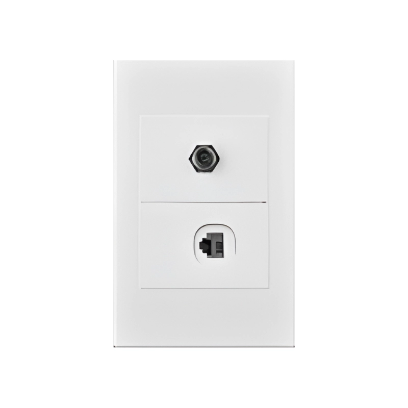 Toma Coaxial + Teléfono Premium Blanco