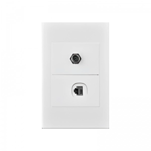 Toma Coaxial + Teléfono Premium Blanco