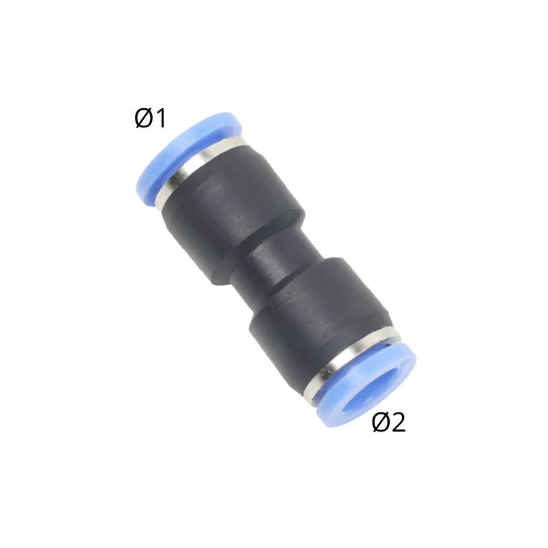 Racor Instantáneo HVFF Ø1 12mm Ø2 10mm Poliuretano