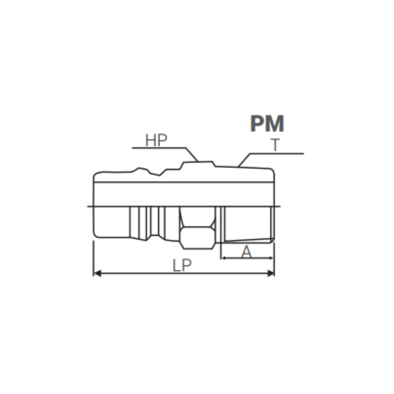 Conector Macho - Rosca Macho 1/4