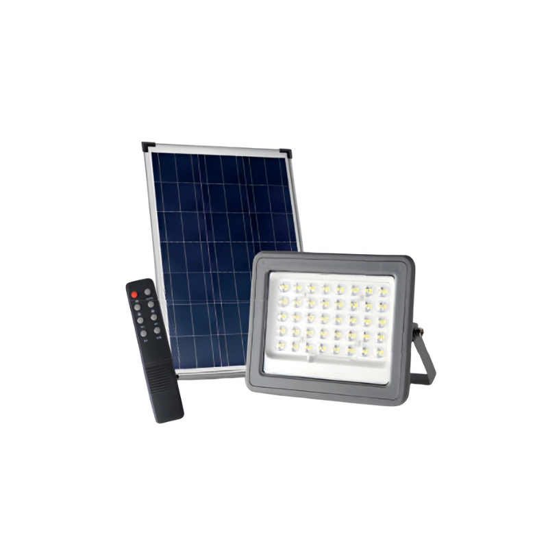 Reflector Solar Con Sensor y Control Remoto 100W Luz Blanca ILUMAX