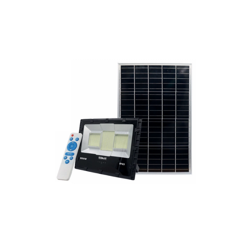 Reflector Solar Alta Potencia Con Control Remoto 100W Luz Blanca ILUMAX