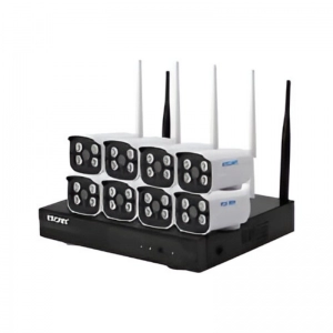 Kit Nvr 8Ch Wifi 8 Camaras Tipo Bala De 2Mp Lente 3.6Mm Ir 20M H.265 Wdr+1Sata/1Hdmi/1Rj45 Ip66