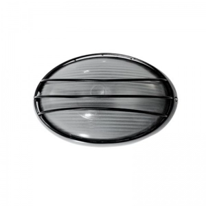 Aplique H26 Con Rejilla Ovalado Grande 60W Negro