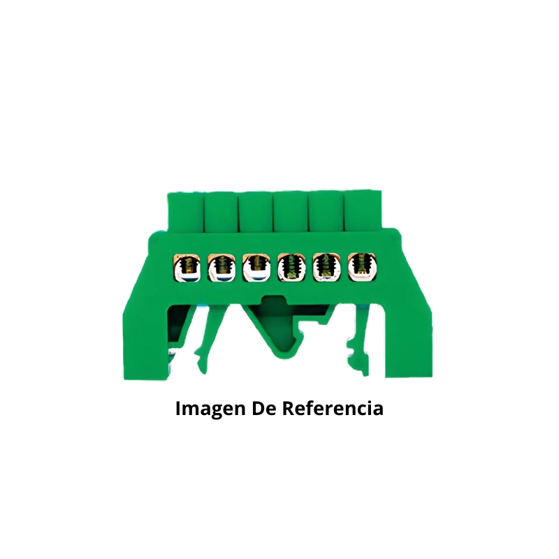 Barraje Distribución Montaje Riel 8P Verde