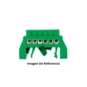 Barraje Distribución Montaje Riel 8P Verde