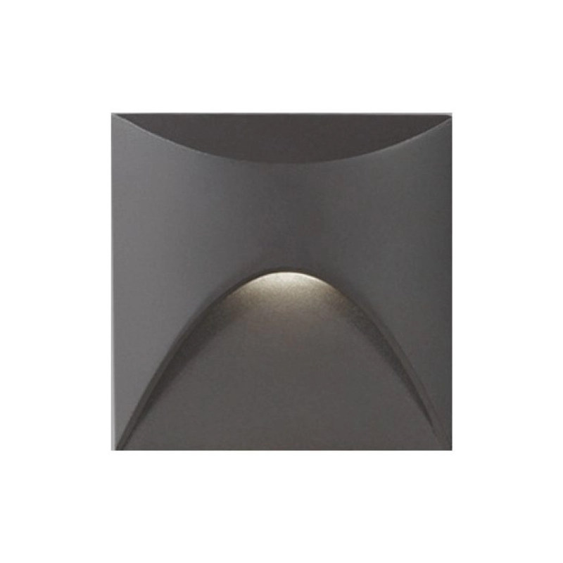 Aplique Nicho Cuadrado Nm 3W 3000K Gris Ecolite