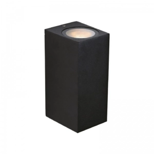 Aplique Pared 2Xgu10 Cuadrado Negro Ecolite