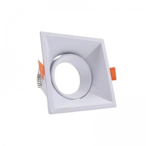 Bala Cuadrada Gu10 Recesada Blanco Aluminio Ecolite