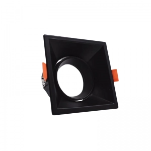 Bala Cuadrada Gu10 Recesada Negro Aluminio Ecolite