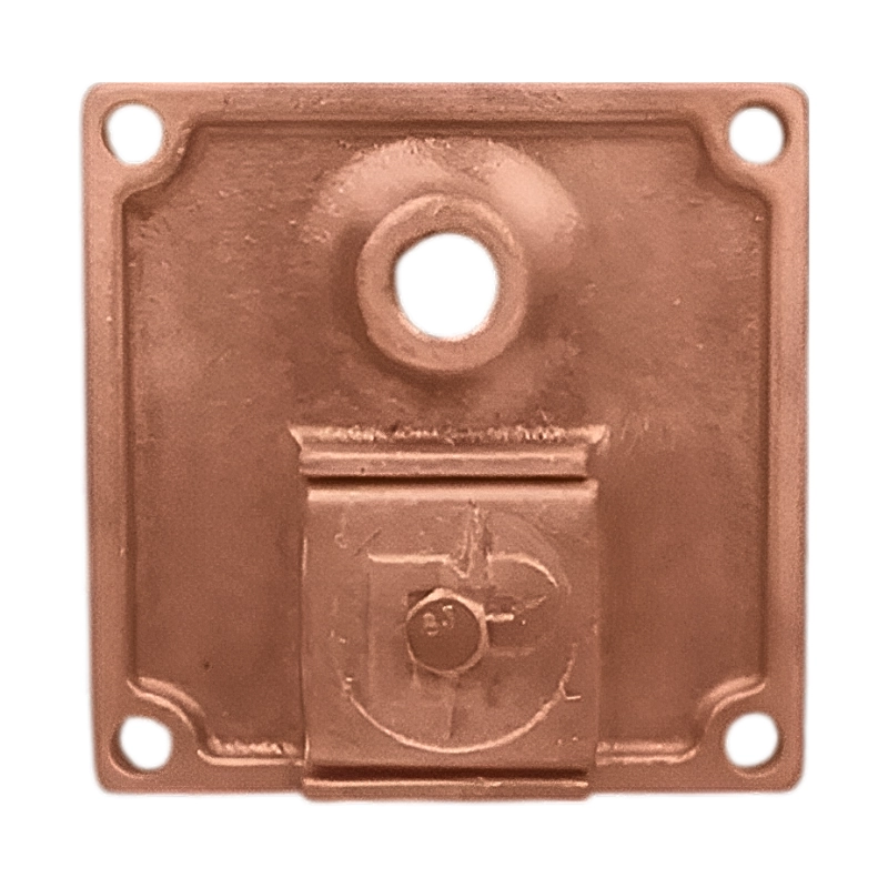 Base Captadora Cuadrada Horizontal Cobre Doble Cable Rosca 16MM