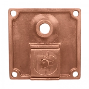 Base Captadora Cuadrada Horizontal Cobre Doble Cable Rosca 16MM