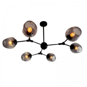 Luminaria Colgante 6Xe27 Ramal Humo Negro Ecolite