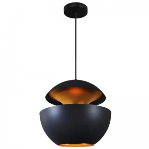 Luminaria Colgante E27 Circular Abierta Negra Ecolite