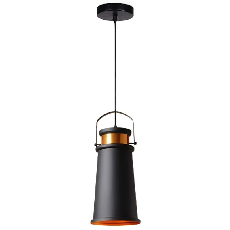 Luminaria Colgante E27 Negra Cónica Larga