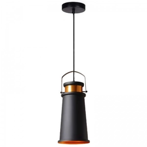 Luminaria Colgante E27 Negra Cónica Larga