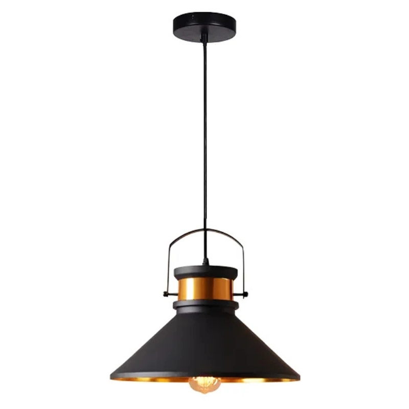 Luminaria Colgante E27 Triangular Negra Ecolite