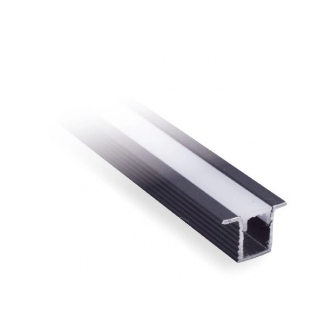 Perfil Aluminio + Pc B8Xh9 Incrustar Negro X3Mts Ecolite