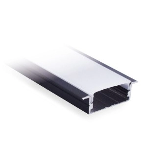 Perfil Tecnolite Aluminio + Pc B23Xh10 Incrustar Negro X3Mts Ecolite