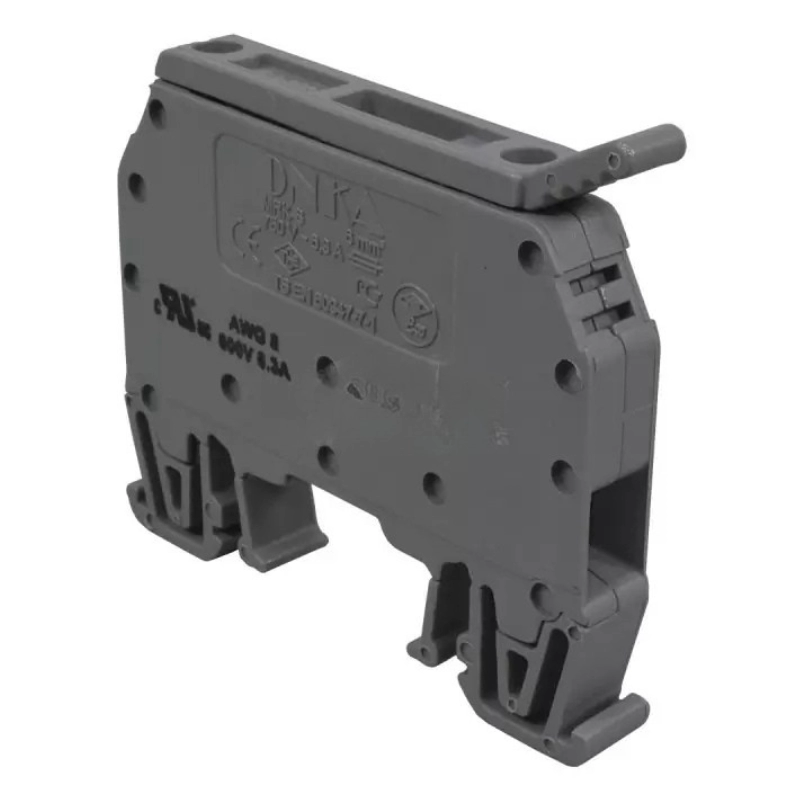 Bornera Atornillable Porta-Fusible 220Vac/Dc Onka 6Mm 8Awg 6.3A