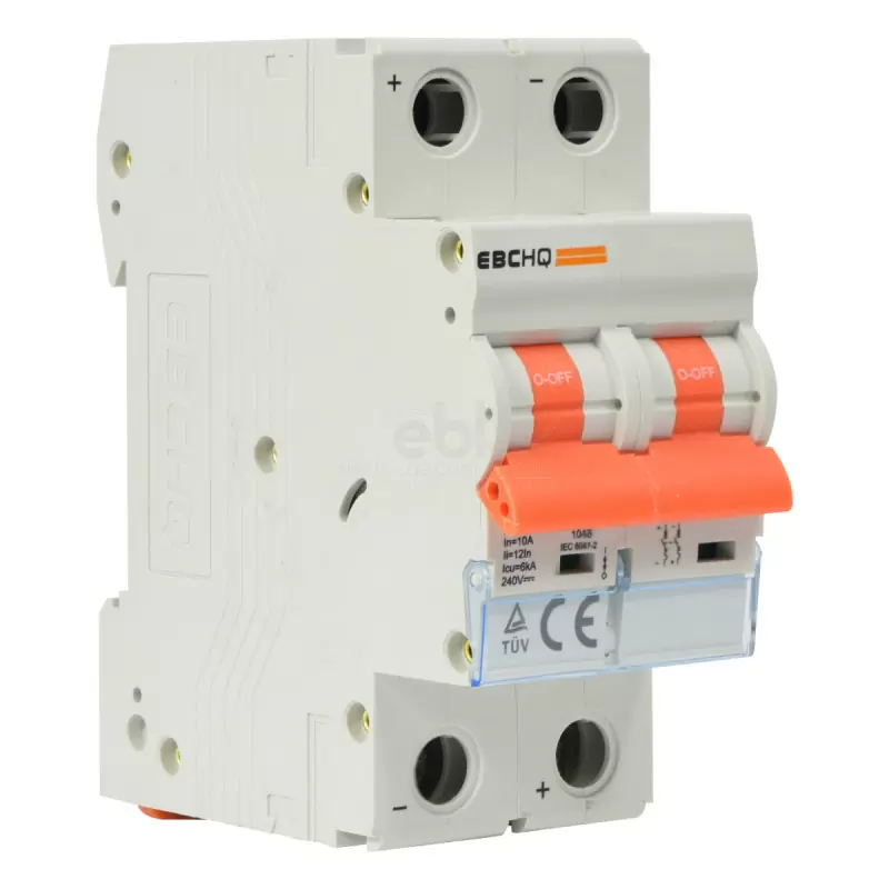 Breaker Montaje Riel 50A 6kA 2 Polos 500VDC