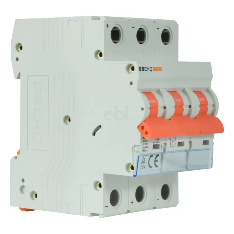 Breaker Montaje Riel 50A 6kA 3 Polos 750VDC