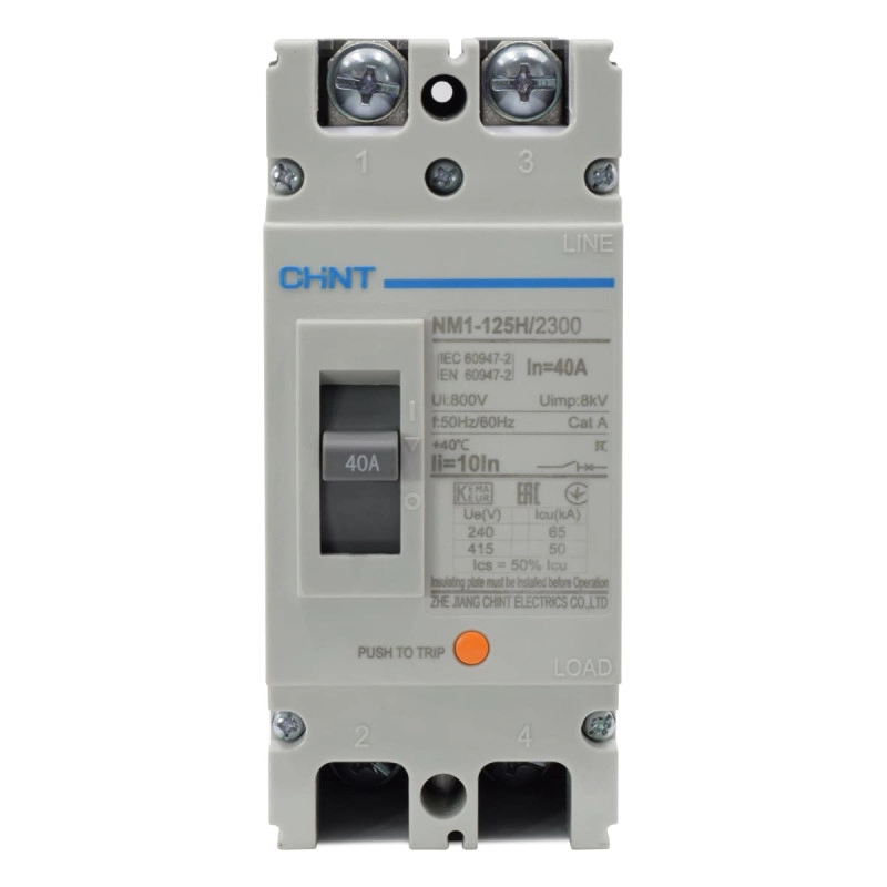 Breaker Industrial Chint 2 Polos 40A, 690V - 125H